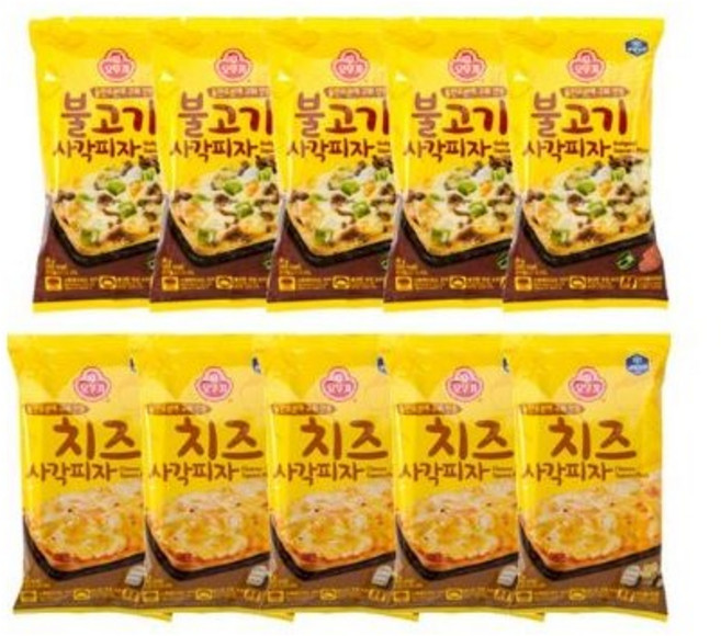 오뚜기 냉동 사각피자 (치즈 5개 + 불고기 5개), 5세트