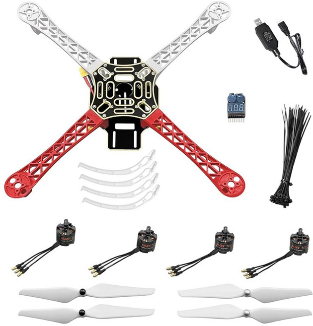 호크의 작품 F450 드론 키트 제작 DIY 쿼드콥터 세트 프레임 + 브러시리스 모터 소품 액세서리 길드 북 & 비디오 (E), E, 1개