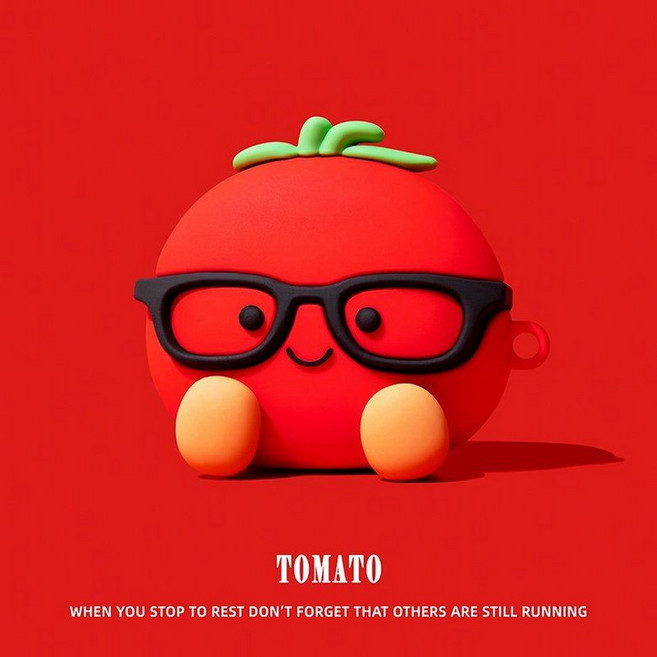 레드미 버즈6 프로 케이스 키위 키링 실리콘 커버, Xiaomi buds4, 35 안경토마토+빨간링 실리콘 후크