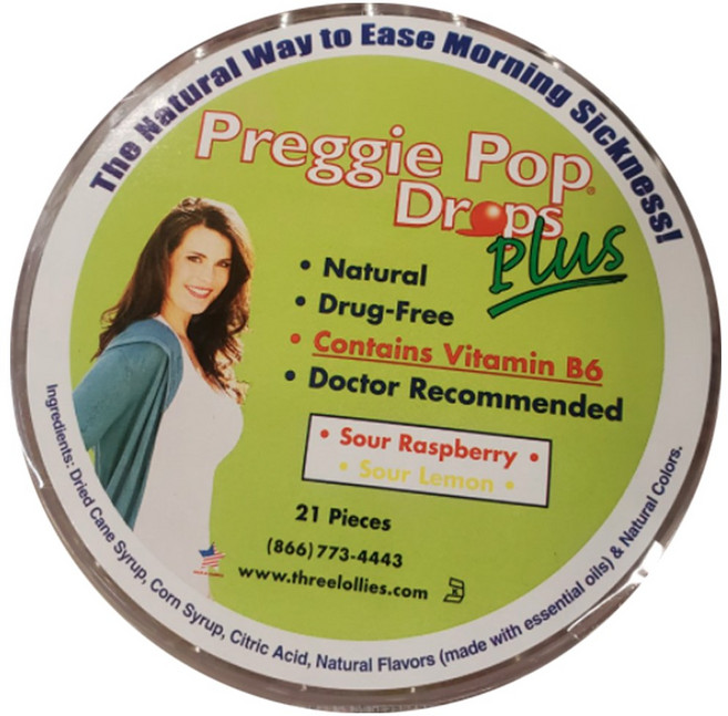 쓰리롤리즈 프레지 팝 드롭 플러스 사워 라즈베리 & 레몬 입덧 캔디, 21개입