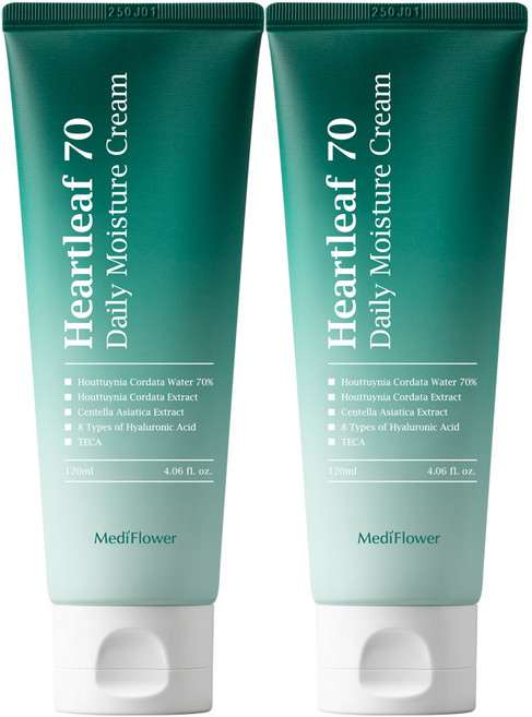 메디플라워 데일리 70 어성초 수분크림, 2개, 120ml