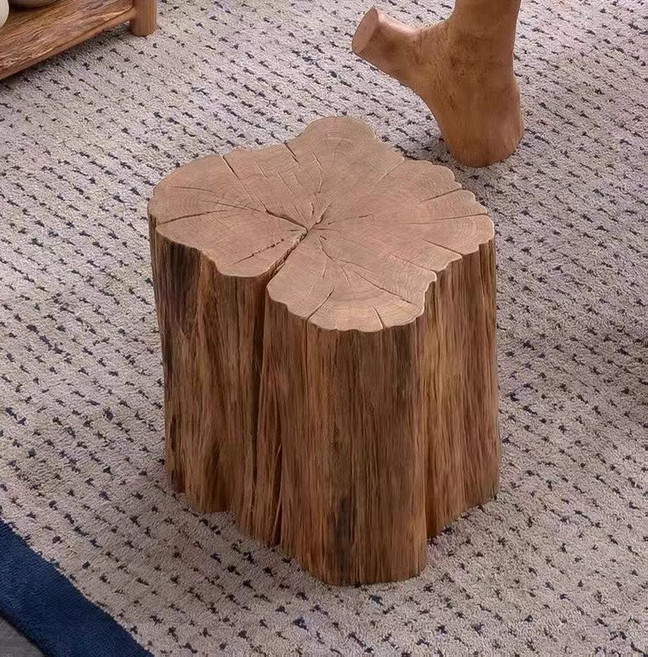 통나무 스툴 발받침 인테리어 화장대의자 협탁 현관 원형, 1개, 높이 20cm 직경 15-20cm