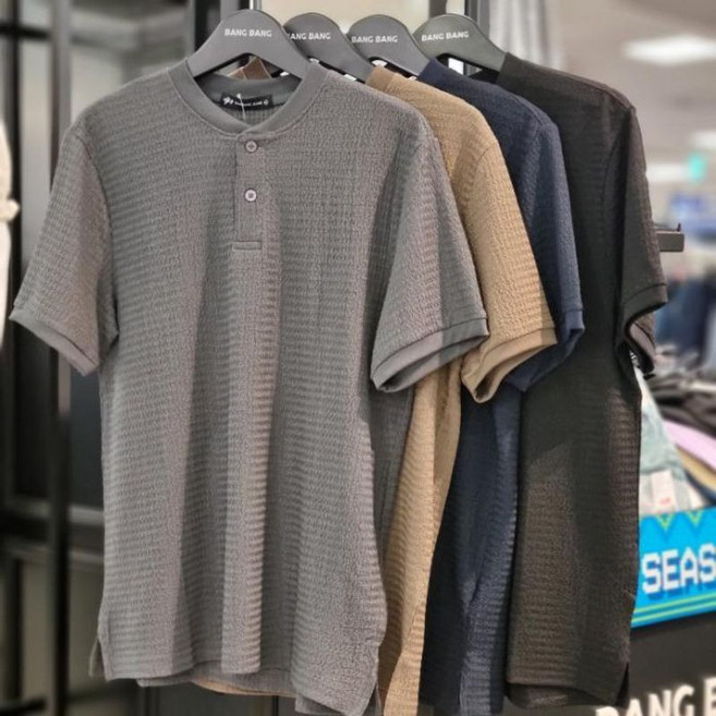 뱅뱅 HC21 여름 남성 헨리넥 반팔티셔츠 NTL518