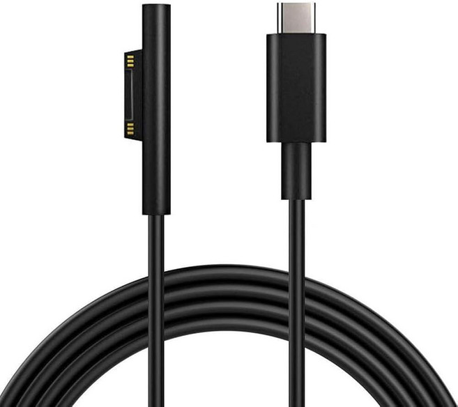 Surface Connect to USB-C 충전 케이블 15V/3A 마이크로소프트 서피스 프로 3/4/5/6/7 서피스 노트북 3/2/1 서피스 고 서피스 북 1/2/3, Surface Connect to USB-C 충전 케이