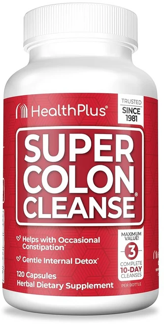 헬스 플러스 슈퍼 콜론 클렌징 15일 분량의 순한 장 디톡스 프실리움 허스크 변비 및 소화, 1개, 120정 - 쿠팡