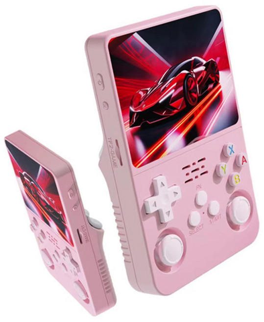 R36S 掌上遊戲機 開源WiFi對打, 粉色64G