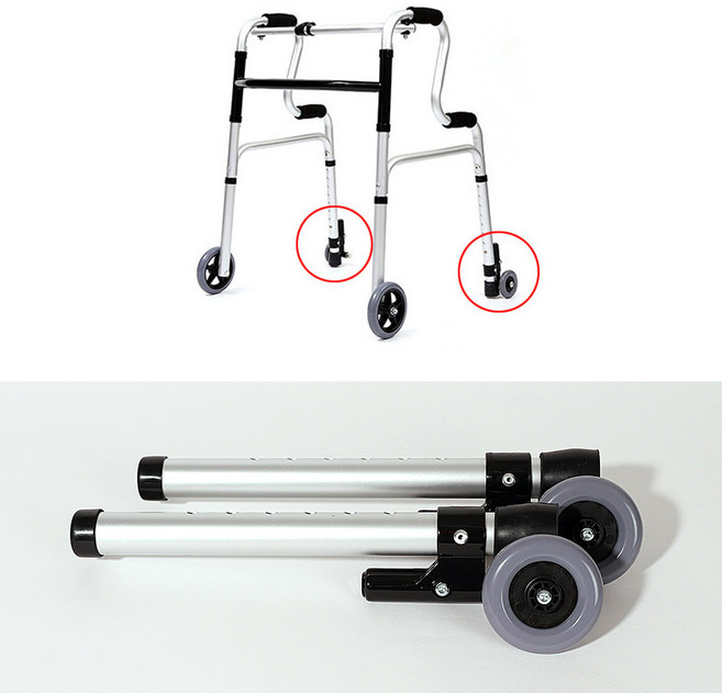 브레이크 노인보행기 노인 보행보조기 어르신 환자용 바퀴 워커 보행기 바퀴만, - 브레이크 바퀴만, 1개