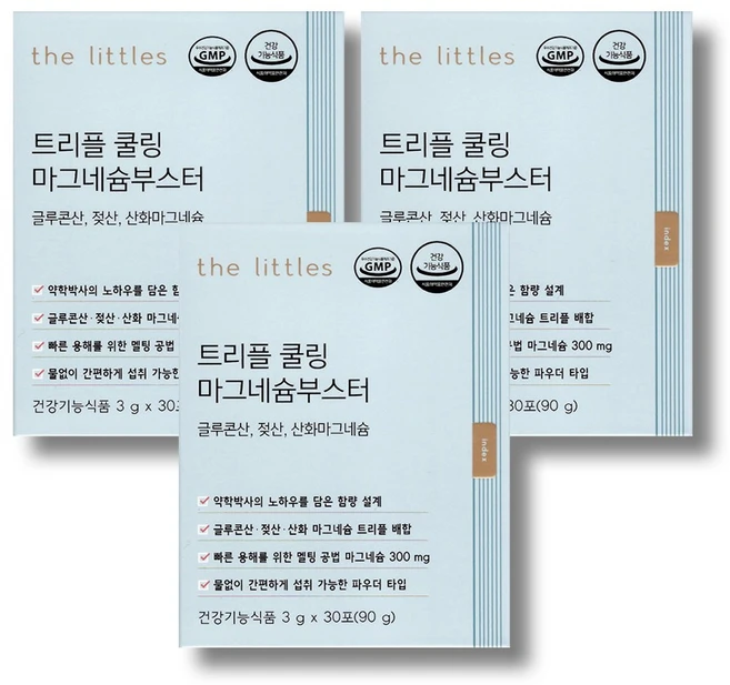 더리틀스 트리플 쿨링 마그네슘부스터 글루콘산 젖산 산화마그네슘 30포 1개, 3개, 90g - 쿠팡