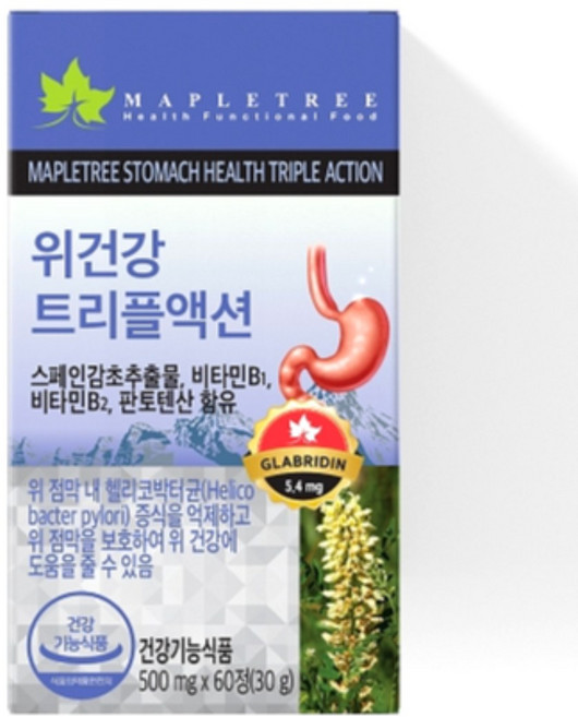메이플트리 위건강 트리플액션 스페인감초추출물 플러스 500mg 60정(1개월분), 60정, 1박스