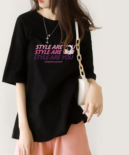 스타일아유 일론 머스크 테마 1탄 오버핏 반팔 티셔츠 노마진 정품원단 자체생산[AYG6TS445A]