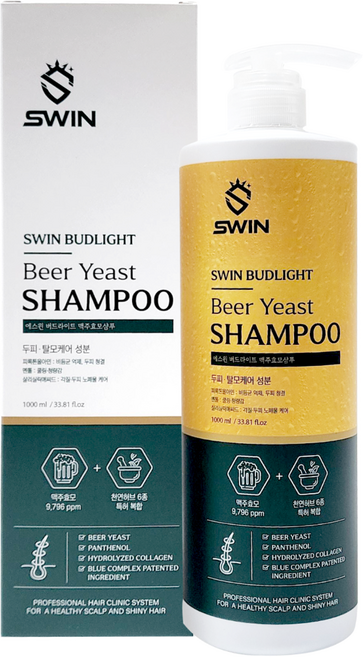 에스윈 지성두피 딥클렌징 맥주효모 쿨샴푸 대용량 1000ml, 1개, 1kg