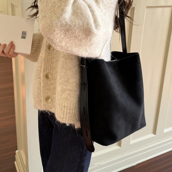 (스웨이드) 레트로 여성 크로스 버킷백