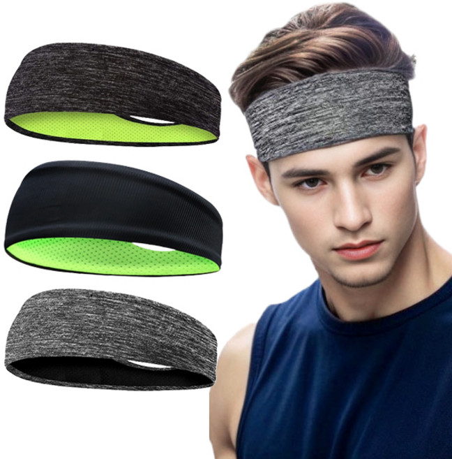 기능성 와이드 스포츠 헤어밴드 3개세트 쿨 냉감 이중 매쉬 땀흡수 남자 여성 운동, 3개, 멀티