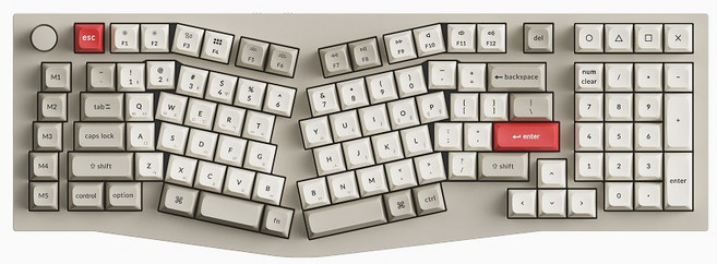 키크론 Q13 PRO MAX 알루미늄 레트로 바나나축 무선 RGB 인체공학 핫스왑 커스텀 기계식 키보드, 단품, 단품, 적축