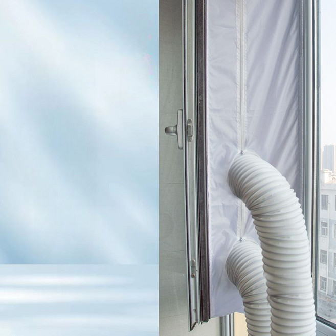 듀얼덕트 이동식에어컨 개조키트 배기관 듀얼호스 창문 구멍 막이, E. 흰색 2m(직사각형) 미닫이 창에 적합, 1개, E. 흰색 2m(직사각형) 미닫이 창에 적합