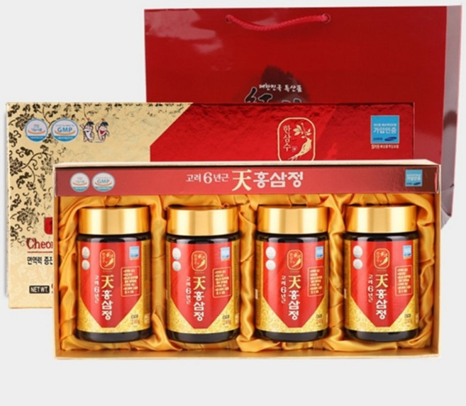 고려 6년근 홍삼 농축액 진액 240g x4병 홍삼정 면역력 피로 혈행 기억력 홍삼진고, 4개