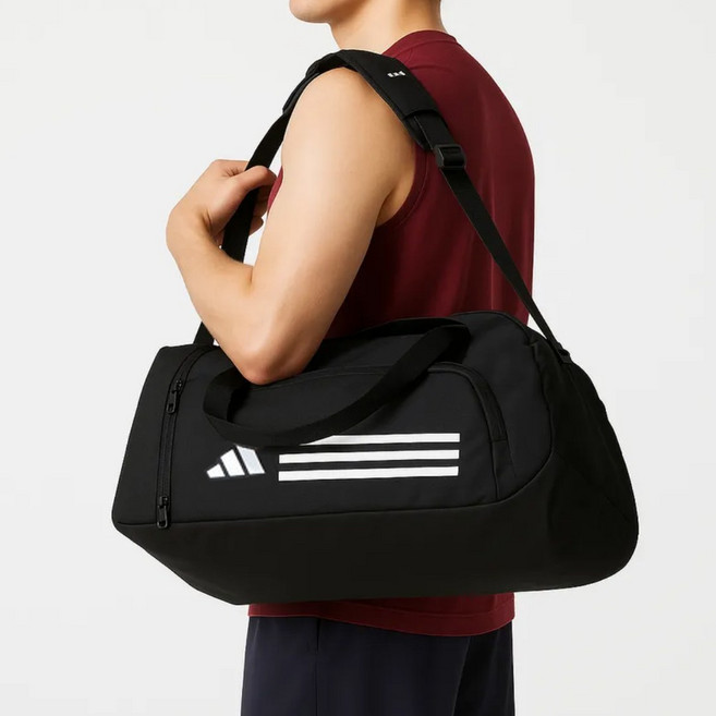 아디다스 더플백 스몰 더블백 트레이닝 헬스장 가방 작은 짐백 남녀공용 스포츠 운동 팀백, 1개