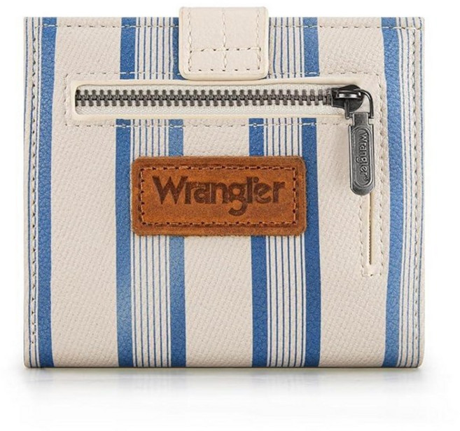 X Wrangler 여성용 작고 얇은 지갑 미니멀리스트 바이폴드 카드 케이스 및 지퍼 동전 포켓이 있는 머니 오거나이저 베이지 스트라이프 스몰 캐주얼 182438