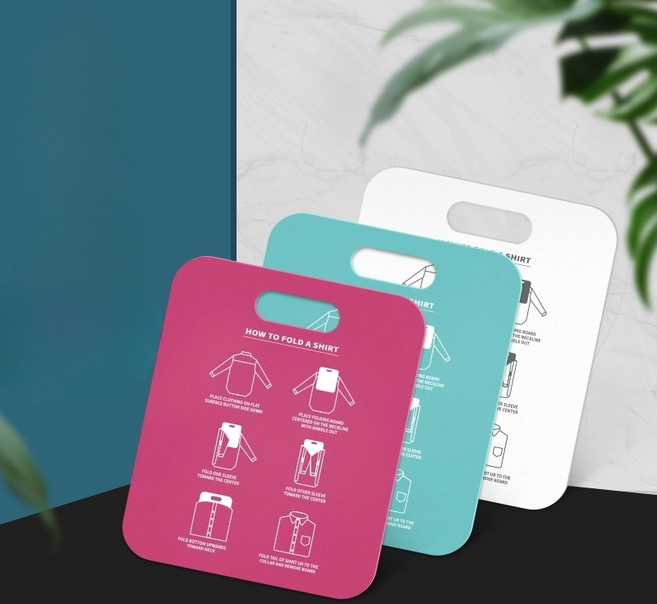 간편 의류 정리 보드 옷장 수납 도우미 빨래개주는기계, 하늘색 접이식 보드