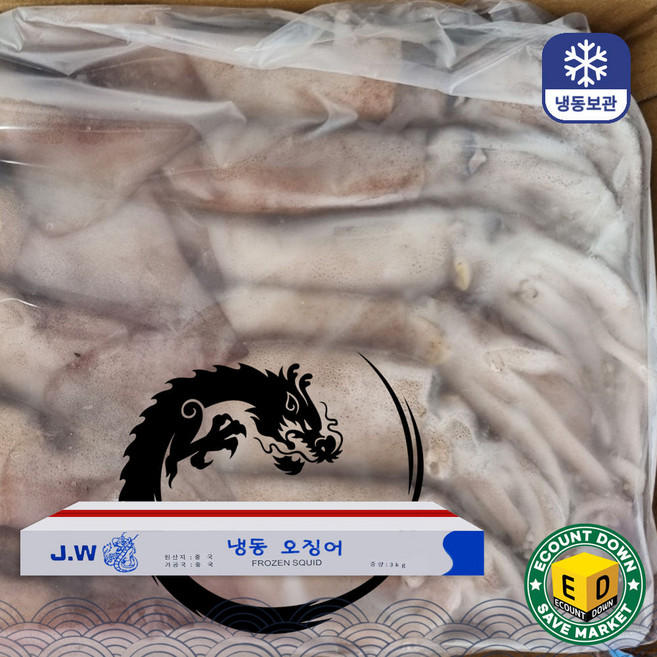 냉동 베이트 오징어 통오징어 3kg 10미, 1개