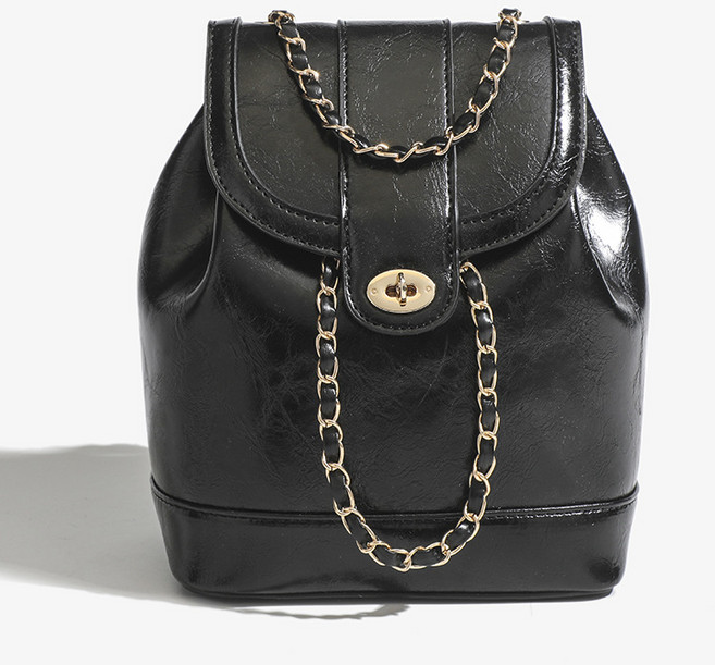 아브힐 여성 미니 복조리 가죽 체인 백팩