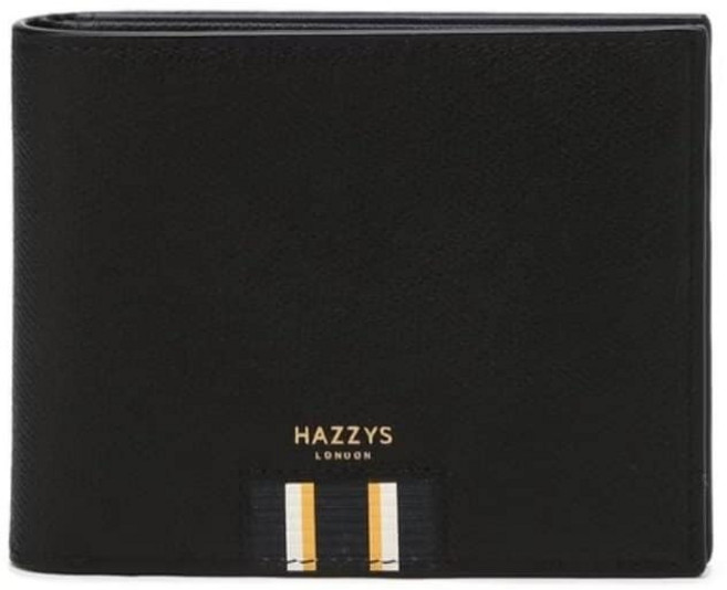 [백화점정품] 헤지스 [ROWING STRIPE] 블랙 로고배색 소가죽 반지갑 HJWA4F506BK 품격있는 선물