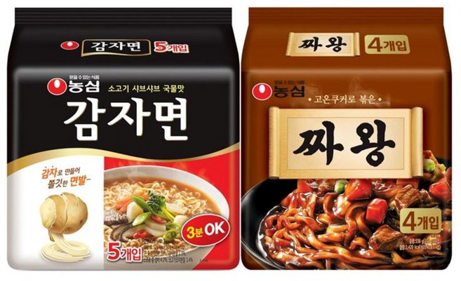 농심 감자면 + 짜왕 번들 봉지라면, 1세트