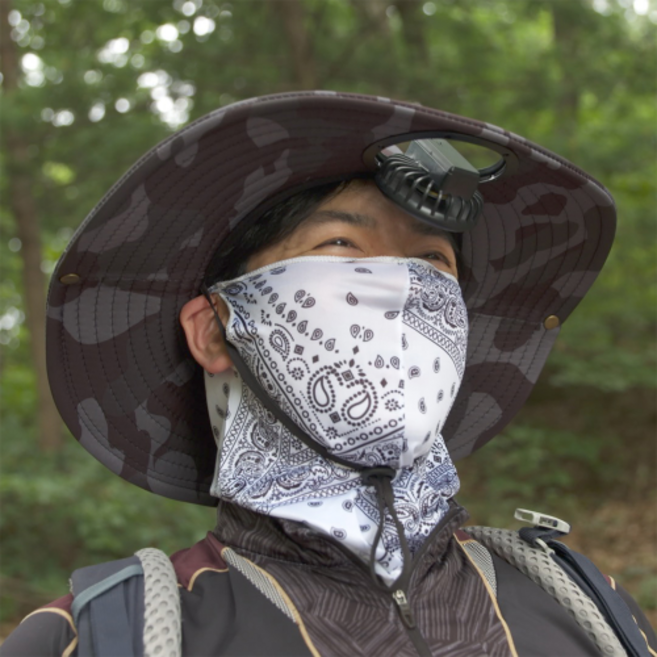 쌩쌩 신바람 선풍기 모자+충전용 USB+자외선차단 마스크 3종세트