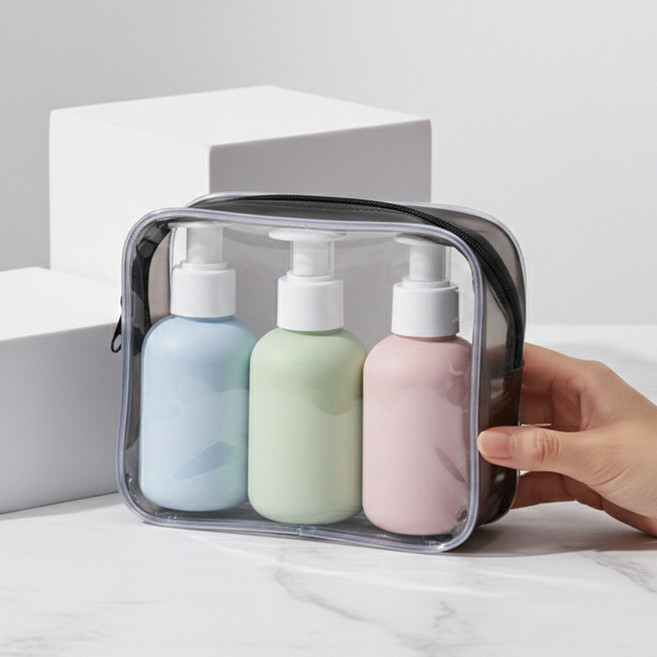 문곰문곰 여행용 소분용기 샴푸통 공병 여행용 공병 펌프 세트, 1개