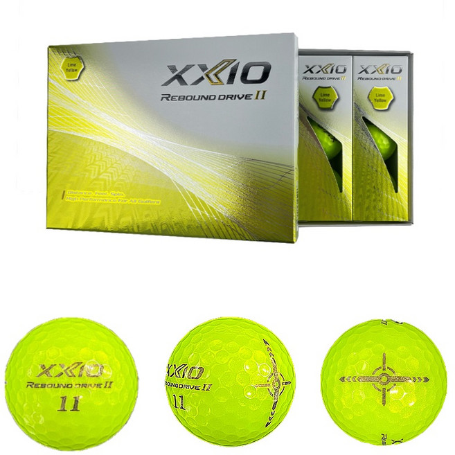 젝시오 22 XXIO 리바운드 3피스 골프공 1더즌 12구, 라임옐로우, 12개입, 1개