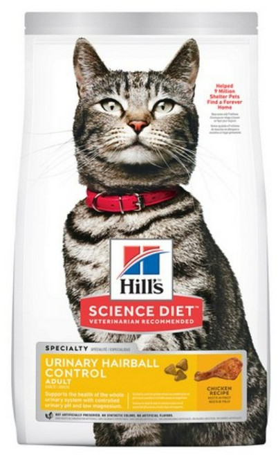 힐스사이언스다이어트 고양이 어덜트 기능성 사료, 유리너리+헤어볼, 1.58kg, 1개