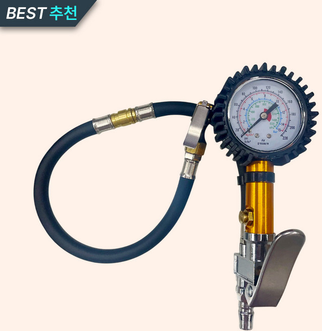 케이콤 콤프레샤 다용도 타이어게이지 튜브 공 자전거 공기주입기, 블랙, 1개