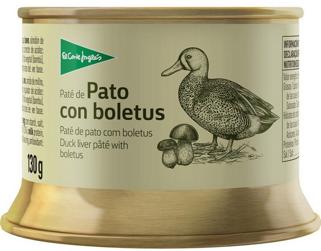 스페인 엘코르테 잉글레스 EL CORTE INGLES bulletus duck pate 포르치니 버섯 오리 파테, 3개, 130g