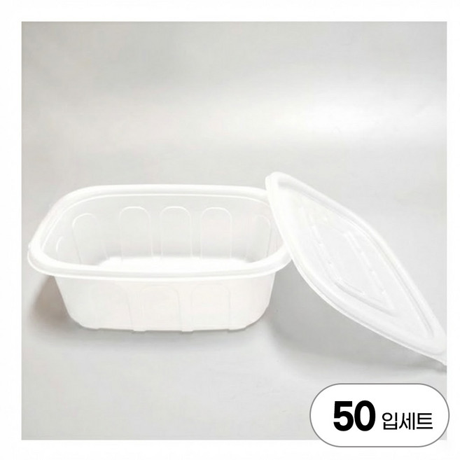 [국내생산] 대성F&B 테이크아웃 포장용기 죽용기 소50개 +죽용기 뚜껑50개 SET