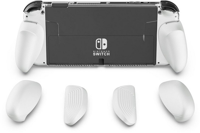 스컬앤코 닌텐도 스위치 OLED TPU 그립케이스, 화이트, 1개, 화이트