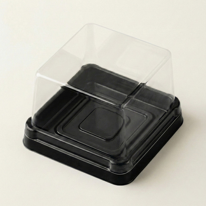 정담 화과자용기 두쫀쿠케이스 정사각 용기, 100개, 블랙