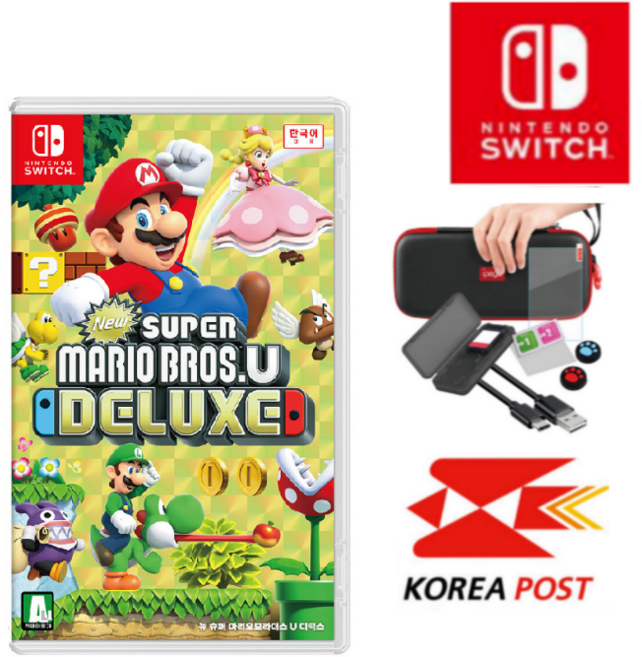 닌텐도 스위치 뉴 슈퍼마리오 브라더스U 디럭스 게임팩, 뉴 슈퍼마리오 브라더스 U디럭스+스위치9종 종합악세사리