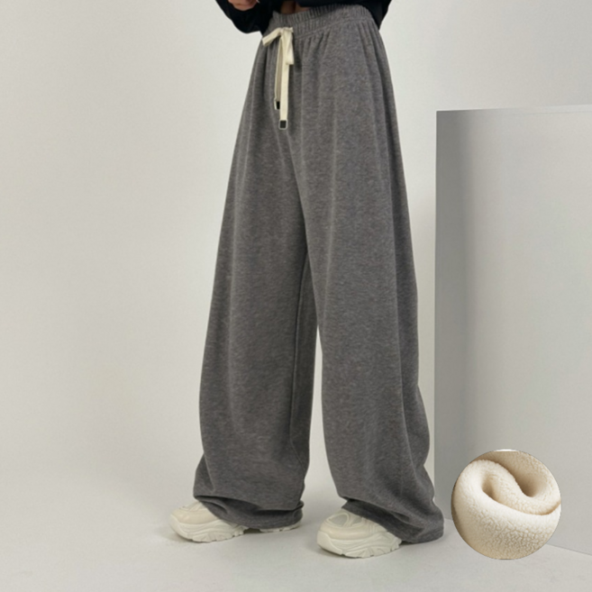어반블룸 일반 / 기모 여성 촉감 대박 롱 루즈 와이드핏 멜란지 패턴 밴딩 트레이닝 팬츠