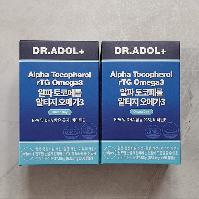 닥터아돌 알티지(rTG)오메가3+ I 닥터아돌 토코페롤 알티지 오메가3 630mg x 60캡슐 +, 60정, 1개, 2박스