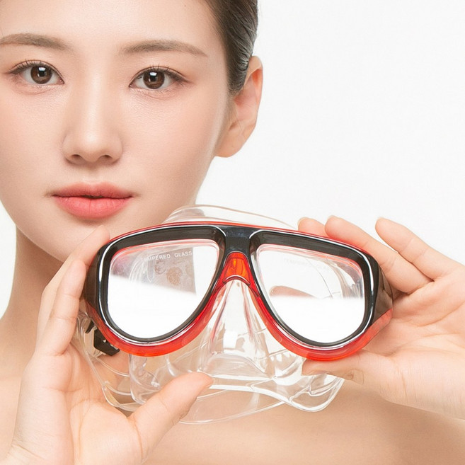 MS01 스노클링세트 수영 물놀이 강화유리 물역류방지 9세~13세, ms01 블루+블루