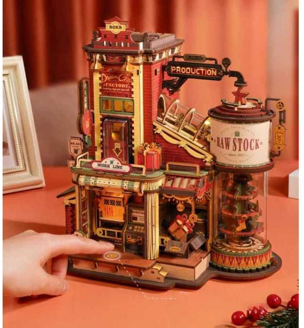 ROKR 선물공장 3D 수제 DIY 조립퍼즐 크리스마스 선물, 드림심포니-하늘의고양이성, 1개