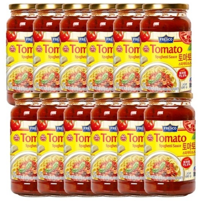 프레스코 토마토 스파게티 소스 /파스타/크림/미트/미트볼/로제/대용량/재료/라구/업소용/식자재, 12개, 400g
