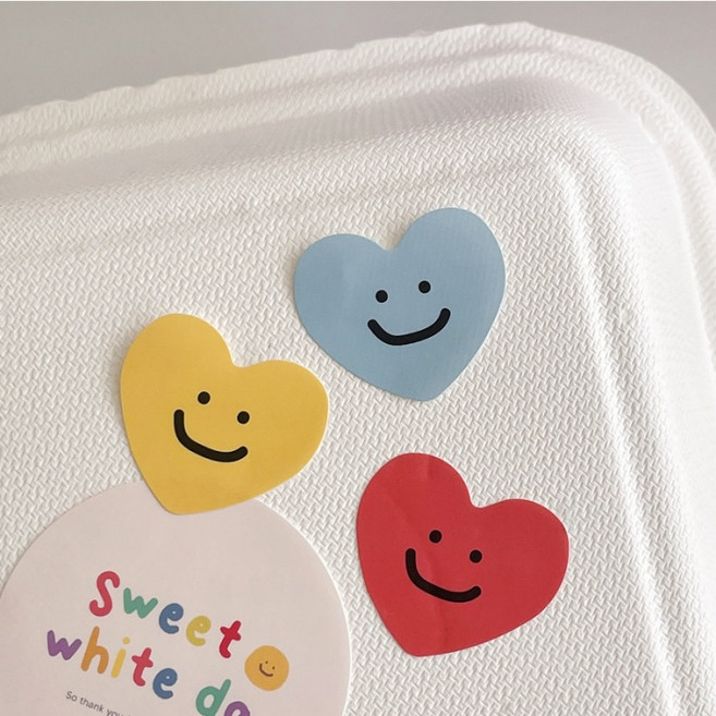 로기플랜 스마일 하트 스티커 180p 선물 포장 꾸미기 데코 구디백 칭찬 스티커, 1세트, 혼합색상