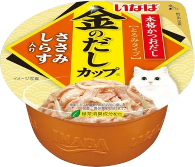 [오늘까까] 이나바 금빛 육수 고양이 컵 간식, 혼합맛(닭가슴살/치어), 70g, 6개 - 쿠팡
