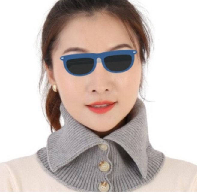 鈕扣針織高領圍脖 保暖脖套 韓版百搭假領 圍巾