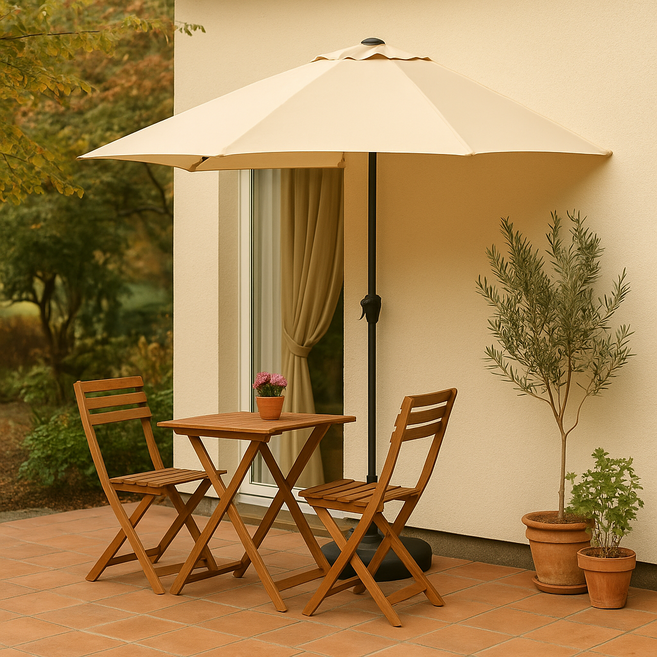 하프 파라솔 베란다 테라스 발코니 햇빛차단 인테리어용 6색 컬러, 브라운 테라스 하프파라솔