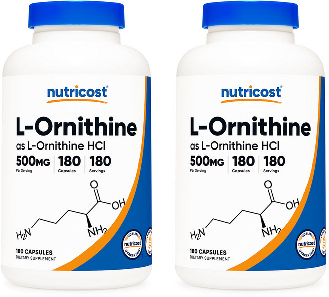 뉴트리코스트 L-오르니틴 500mg 180캡슐 2병, 2개, 180정