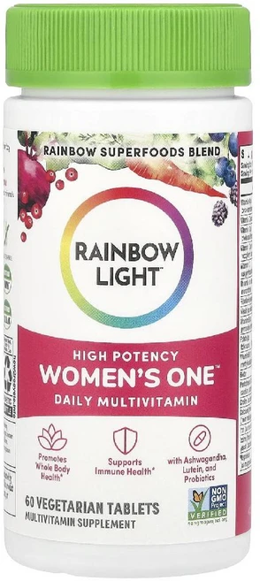 레인보우 라이트 하이 포텐시 여성 원 종합 멀티비타민 60정, 1개 - 쿠팡