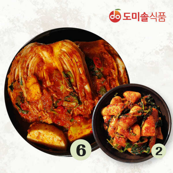 도미솔 박미희 사랑채 포기김치 6kg + 총각김치 2kg (2종 총8kg), 8kg, 1개