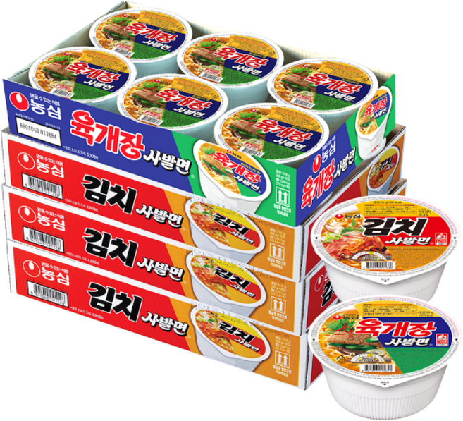 김치사발면 + 육개장사발면, 18개